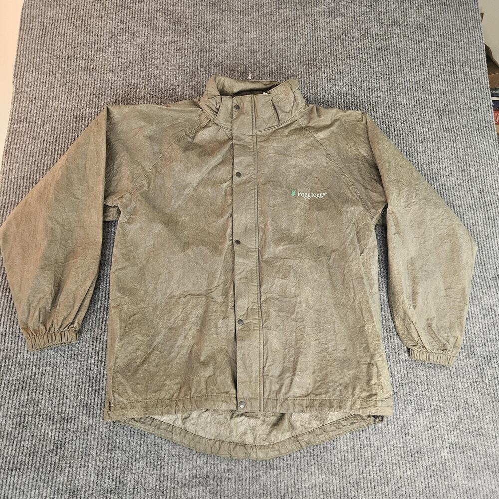 Frogg Toggs Rain Jacket Mens Large Brown‎ Hooded Waterproof Hiking AP63110-05
